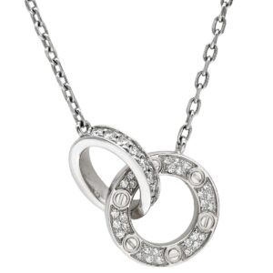 カルティエ Cartier ネックレス ラブ サークル ダイヤ パヴェ ホワイトゴールド 18金 750WG B7216300 【中古】中古美品