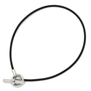 エルメス HERMES ブレスレット グレナン ドゥブルトゥール ヴォースイフト メタル ブラック×シルバー 黒 2連ブレス 2重 チョーカー 【中古】中古美品