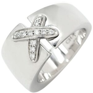 ショーメ CHAUMET リング 指輪 リアン ホワイトゴールド ＃51 Chaumet 750 WG 18K 18金 ダイヤ リアン ドゥ リング クロスモチーフ 11号 【中古】