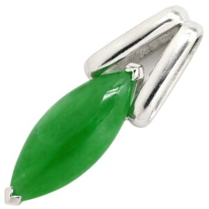 ペンダントトップ ヒスイ 3.8ct プラチナシルバー 翡翠 ジェダイト 緑 グリーン ミックスカボションカット Pt900 ネックレストップ チャーム 【中古】