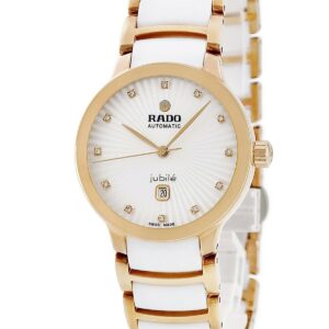 ラドー RADO セントリックス オートマティック ダイヤモンズ R30019744 未使用 純正ダイヤ デイト レディース 腕時計自動巻き ホワイト 【中古】