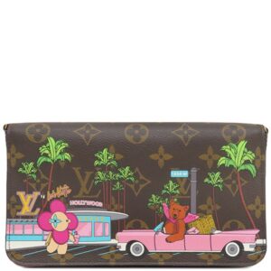 ルイヴィトン LOUIS VUITTON チェーンウォレット ポシェット フェリシー モノグラムキャンバス モノグラム ゴールド金具 ヴィヴィエンヌ チェーンショルダー 茶 ピンク M80859 RFID 【中古】中古美品