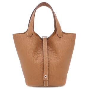 エルメス HERMES ハンドバッグ ピコタンロック PM トリヨンクレマンス ゴールド シルバー金具 新品 未使用 茶 K刻印(2025年製) 【中古】