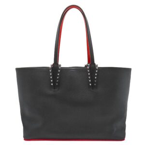 クリスチャンルブタン Christian Louboutin トートバッグ カバタ スモール カーフ ブラック×レッド シルバー金具 Cabata small 黒 赤 スタッズ 3205219CM53 【中古】