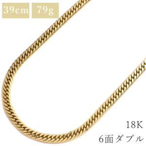 喜平 KIHEI ネックレス K18 18金 39.8cm 79.7g 6面 ダブル Ｗ K18YG イエローゴールド 造幣局検定マーク ※ショッピングローン対応していません 【中古】中古美品