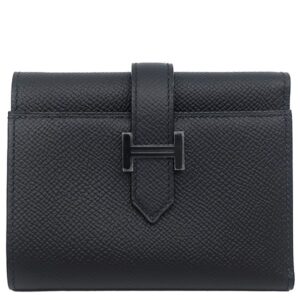 エルメス HERMES 三つ折り財布 ベアン コンビネ ヴォーエプソン ブラック ブラック金具 新品 未使用 ソーブラック モノクローム U 【箱】 【中古】