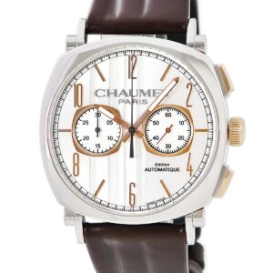 ショーメ CHAUMET ダンディ XL クロノグラフ W11790-30V K18PG×SS コンビ シルバー スモールセコンド メンズ 腕時計自動巻き シルバー 【中古】