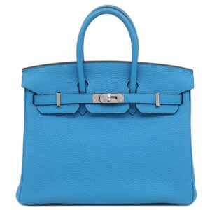 エルメス HERMES ハンドバッグ バーキン25 トゴ ブルーザンジバル シルバー金具 A 【中古】