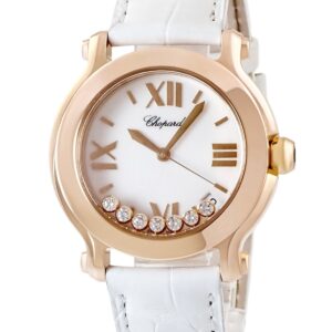 ショパール CHOPARD ハッピースポーツ 27/7471 K18RG無垢 純正ダイヤ スイング ホワイト 白 レディース 腕時計クオーツ ホワイト 【中古】中古美品