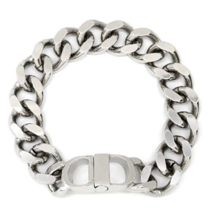 クリスチャン・ディオール Christian Dior ブレスレット ICON チェーンリンク Sサイズ 真鍮 シルバー CD ロゴ B1081HOMMT_D000 【箱】 【中古】中古美品