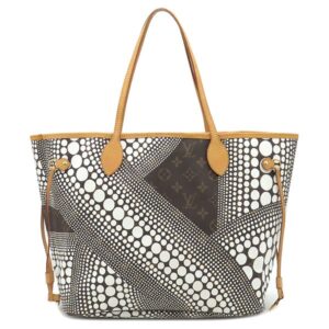 ルイヴィトン LOUIS VUITTON トートバッグ ネヴァーフル MM モノグラムキャンバス モノグラム×ホワイト ゴールド金具 茶 草間彌生 M40684 GI4112 【中古】中古品