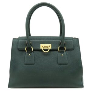 サルヴァトーレ・フェラガモ Salvatore Ferragamo 2WAYバッグ ガンチーニ 2WAYバッグ レザー グリーン ゴールド金具 緑 ハンドバッグ ショルダー 【中古】中古美品
