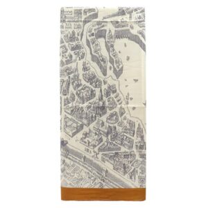 エルメス HERMES ストール カレ140 カレジェアン カシミヤ シルク キャラメル×ホワイト×グリアントラシト 【ラ シテ カヴァリエール】 【箱】 【中古】中古美品