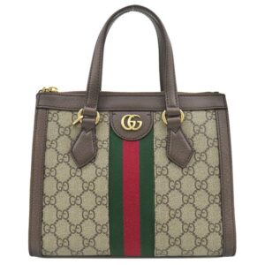 グッチ GUCCI 2WAYバッグ オフィディア GG スモール トート GGスプリームキャンバス レザー ベージュ×エボニー ゴールド金具 名前刻印入り 547551 【箱】 【中古】中古美品