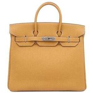 エルメス HERMES ハンドバッグ オータクロア32 フィヨルド ナチュラルサブレ シルバー金具 茶 □I刻印 【中古】