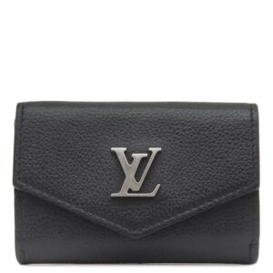 ルイヴィトン LOUIS VUITTON 三つ折り財布 ポルトフォイユ ロックミニ カーフ ブラック シルバー金具 黒 コンパクトウォレット M63921 RFID 【箱】 【中古】