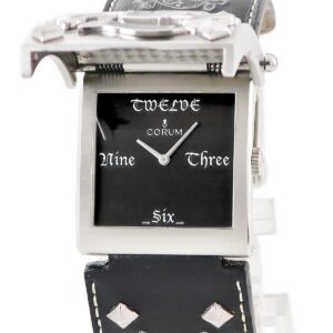 コルム CORUM バッキンガム ワンダーカマー ジョリーロジャー 138.177.20 ドクロ スカル 開閉式 限定 メンズ 腕時計クオーツ ブラック 【中古】