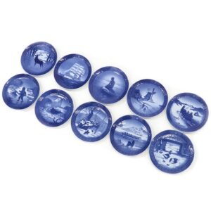 ロイヤルコペンハーゲン ROYAL COPENHAGEN 食器 イヤープレート 1960年代 10枚セット 陶磁器 ブルー×ホワイト ヴィンテージ 北欧 飾り皿 絵皿 1960~1969 【中古】中古美品