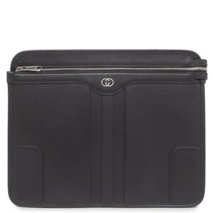 グッチ GUCCI 2WAYバッグ インターロッキングG メッセンジャーバッグ レザー ブラック シルバー金具 ブリーフケース ショルダー セカンドバッグ 735111 【保存袋】 【中古】新品同様品