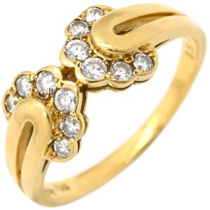 クリスチャン・ディオール Christian Dior リング 指輪 ダイヤモンド デザインリング イエローゴールド Au750 K18 8.5号 【中古】中古品