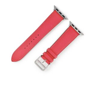 エルメス HERMES 腕時計パーツ 純正 アップルウォッチ 38 40 41 mm用 レザー ステンレススチール ピンク 未使用 レザー バンド ベルト 32mm 尾錠付き ピンク 【中古】未使用保管品