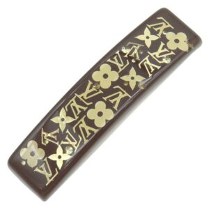 ルイヴィトン LOUIS VUITTON バレッタ アンクルージョン 合成樹脂 メタル レジン ブラウン ゴールド金具 ヘアアクセサリー モノグラム M65660 GA0121 【箱】 【中古】