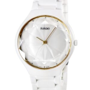 ラドー RADO トゥルー シンライン ジェム リミテッド R27007702 未使用 純正ダイヤ 限定 メンズ 腕時計クオーツ ホワイト 【中古】