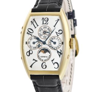 フランクミュラー FRANCK MULLER トノウカーベックス パーペチュアルカレンダー 5850QP K18YG無垢 ムーンフェイズ メンズ 腕時計自動巻き ホワイト 【中古】中古美品