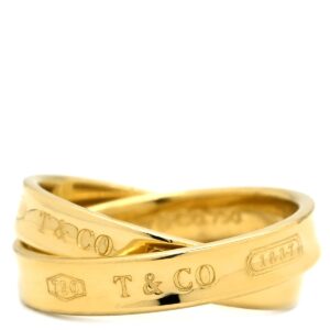 ティファニー Tiffany & Co リング 指輪 1837 インターロッキング サークル イエローゴールド T＆Co. 750 750YG Wリング 8号 【中古】中古品