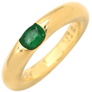 カルティエ Cartier リング 指輪 エリプス エメラルドリング グリーン×イエローゴールド #50(JP10) 750 YG 18金 18K 9.5号 【中古】中古品