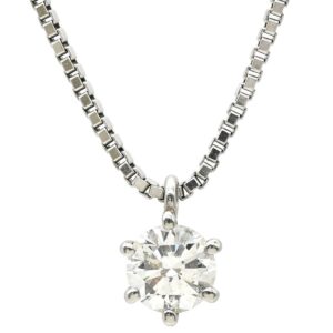ネックレス ダイヤモンド 1.00ct ペンダント プラチナシルバー 1P 1石 1粒 ブリリアントカット プラチナ 【中古】中古品