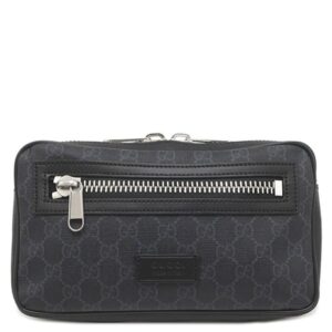 グッチ GUCCI ボディバッグ ソフト ベルトバッグ GGスプリームキャンバス ブラック シルバー金具 ウェブライン ウエストバッグ 474293 【中古】