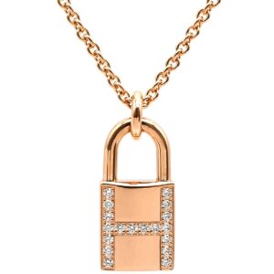 エルメス HERMES ネックレス アミュレット ケリー カデナ ローズゴールド ピンクゴールド 鍵モチーフ H ダイヤ 【中古】