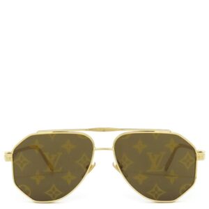 ルイヴィトン LOUIS VUITTON サングラス LVフラッシュ 59□14 メタル ゴールド モノグラム パイロットシェイプ Z1493U RG0291 【保存袋】 【中古】