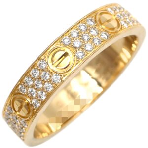 カルティエ Cartier リング 指輪 ミニラブリング パヴェダイヤ イエローゴールド #49(JP9) LOVE Ring 750 18K YG 18金 9号 B4083300 【箱】 【中古】