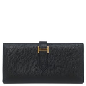 エルメス HERMES 長財布 ベアンスフレ ヴォーエプソン ブラック ゴールド金具 黒 2024年製 W 【箱】 【中古】中古美品