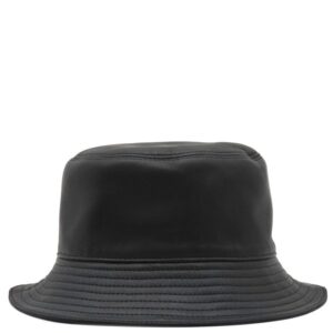 ロエベ LOEWE ハット フィッシャーマンハット ラムスキン レザ ブラック ＃57 シルバー金具 黒 帽子 アナグラム バケットハット 【保存袋】 【中古】