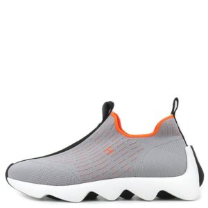 エルメス HERMES スニーカー エクレール ファブリック グレー×オレンジ #41.5 Hロゴ スリッポンスニーカー メッシュ ソルド品 H2210982Z 【保存袋】 【中古】