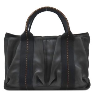 エルメス Herms 2WAYバッグ キャラバン ホリゾンタルPM ヴォーデルマ ブラック ブラック金具 オレンジ金具 ハンドバッグ ショルダー 【中古】