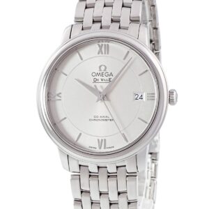 オメガ OMEGA デ ヴィル プレステージ コーアクシャル 424.10.37.20.02.001 シルバー デイト メンズ 腕時計自動巻き シルバー 【中古】中古美品