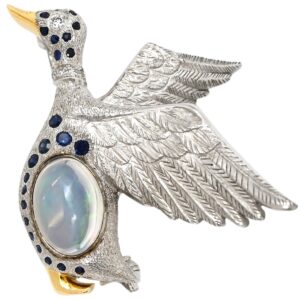 ミキモト MIKIMOTO ブローチ 鳥モチーフ イエローゴールド×ホワイトゴールド MIKIMOTO 750YG 585WG ペンダントトップ 【中古】中古品