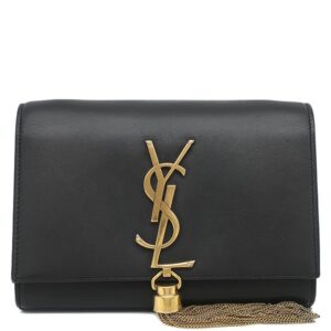 サンローラン SAINT LAURENT ショルダーバッグ ケイト タッセル チェーンショルダー レザー ブラック ゴールド金具 モノグラム カサンドラ 黒 【中古】中古品