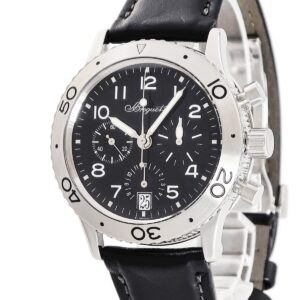 ブレゲ BREGUET タイプXX トランスアトランティック 3820ST/H2/3W6 OH済 フライバック クロノグラフ 黒 メンズ 腕時計自動巻き ブラック 【中古】