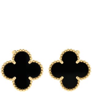 ヴァンクリーフアーペル Van Cleef & Arpels イヤリング ヴィンテージ アルハンブラ ブラック×イエローゴールド Au 750YG 黒 18K オニキス VCARA44200 【箱】 【中古】
