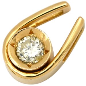 ペンダントトップ ダイヤ 0.12ct イエローゴールド ネックレストップ Au750 18K 1P 1石 1粒 【中古】中古品
