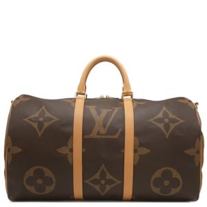 ルイヴィトン LOUIS VUITTON ボストンバッグ キーポル バンドリエール50 レザー モノグラムジャイアントリバースキャンバス モノグラムジャイアントリバース ゴールド金具 茶 M44739 MB1189 【保存袋】 【中古】新品同様品