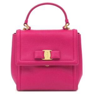 サルヴァトーレ・フェラガモ Salvatore Ferragamo 2WAYバッグ ヴァラリボン カーフ ピンク ゴールド金具 チェーン ショルダー 21 G646 【中古】中古美品