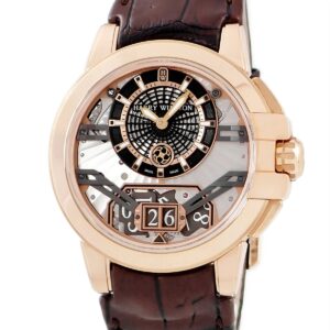 ハリーウィンストン Harry Winston オーシャン ビッグデイト 42mm OCEABD42RR001 K18RG無垢 オフセンター メンズ 腕時計自動巻き シルバー 【中古】中古美品