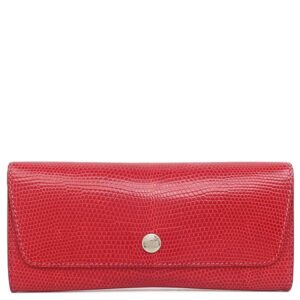 エルメス HERMES メガネケース フラップ アイ グラス ケース リザード レッド系 シルバー金具 赤 アイウェアケース □F刻印 【中古】中古美品