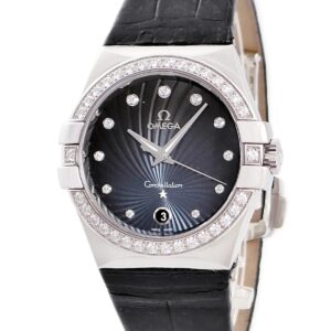 オメガ OMEGA コンステレーション 35mm 123.18.35.60.56.001 純正ダイヤ シェードグレー デイト メンズ 腕時計クオーツ グレー 【中古】中古美品